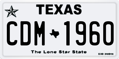 TX license plate CDM1960