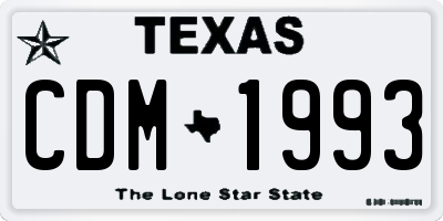TX license plate CDM1993