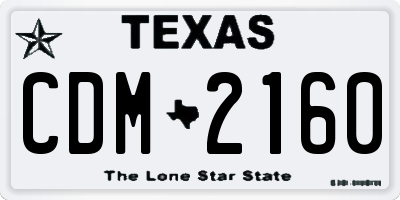 TX license plate CDM2160