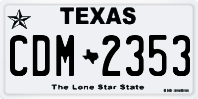 TX license plate CDM2353