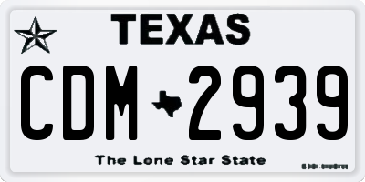 TX license plate CDM2939