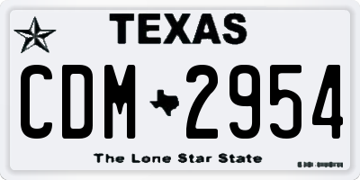 TX license plate CDM2954