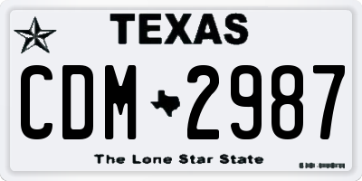 TX license plate CDM2987