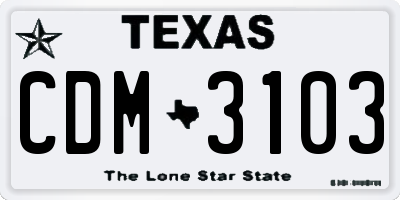 TX license plate CDM3103