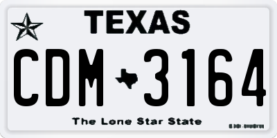 TX license plate CDM3164