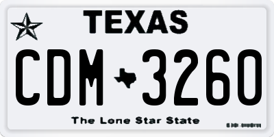 TX license plate CDM3260