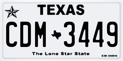 TX license plate CDM3449