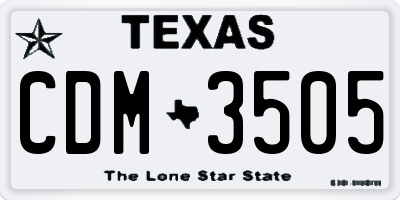 TX license plate CDM3505