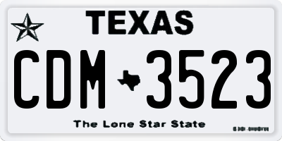 TX license plate CDM3523