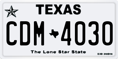 TX license plate CDM4030