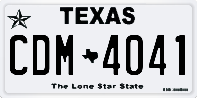 TX license plate CDM4041