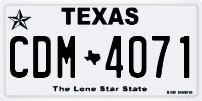 TX license plate CDM4071