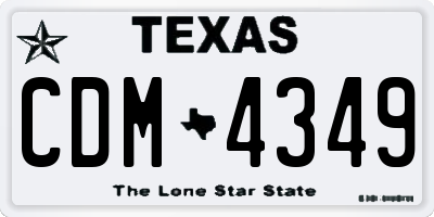 TX license plate CDM4349