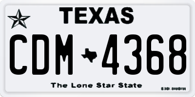 TX license plate CDM4368