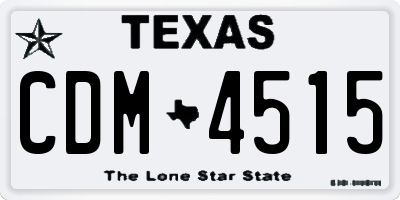 TX license plate CDM4515
