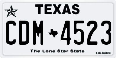 TX license plate CDM4523