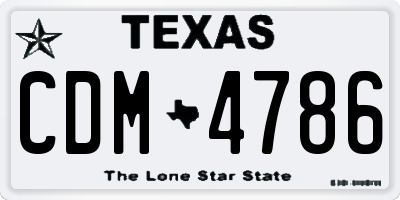 TX license plate CDM4786