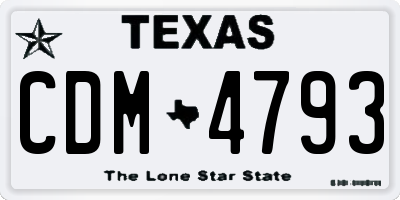 TX license plate CDM4793