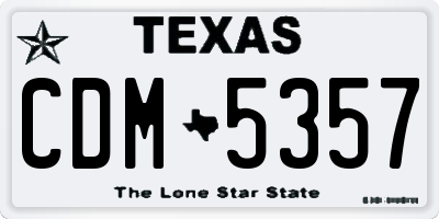TX license plate CDM5357
