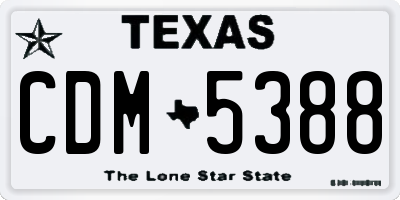 TX license plate CDM5388