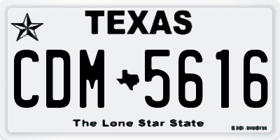 TX license plate CDM5616