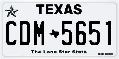 TX license plate CDM5651
