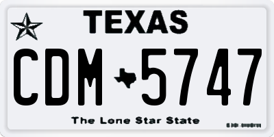 TX license plate CDM5747