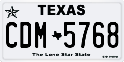 TX license plate CDM5768