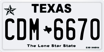 TX license plate CDM6670