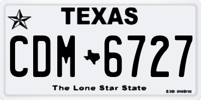 TX license plate CDM6727