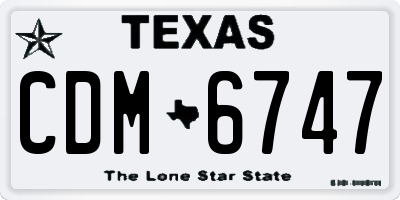 TX license plate CDM6747