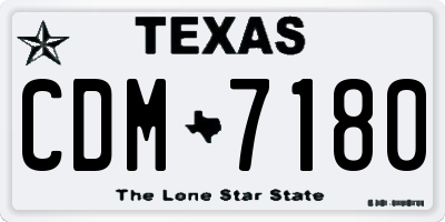 TX license plate CDM7180