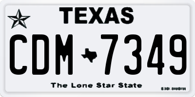 TX license plate CDM7349