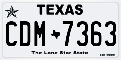 TX license plate CDM7363
