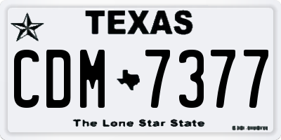 TX license plate CDM7377