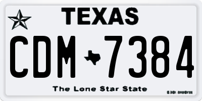 TX license plate CDM7384