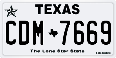 TX license plate CDM7669