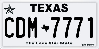 TX license plate CDM7771