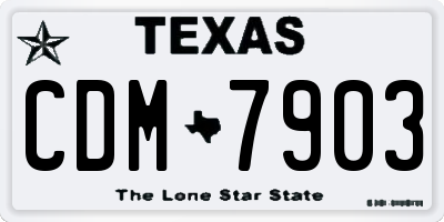 TX license plate CDM7903