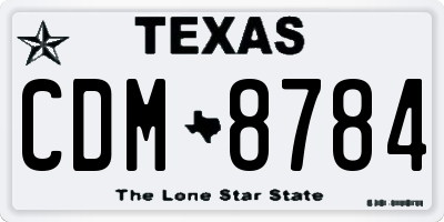 TX license plate CDM8784
