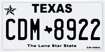 TX license plate CDM8922