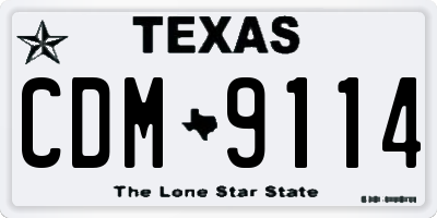 TX license plate CDM9114