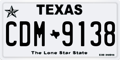 TX license plate CDM9138