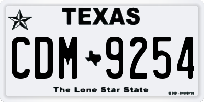 TX license plate CDM9254