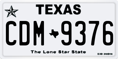 TX license plate CDM9376