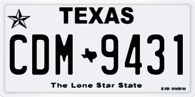 TX license plate CDM9431