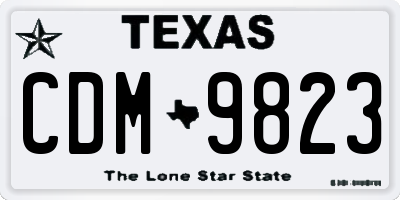 TX license plate CDM9823