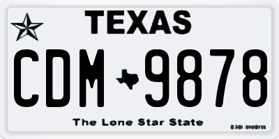 TX license plate CDM9878