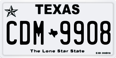 TX license plate CDM9908