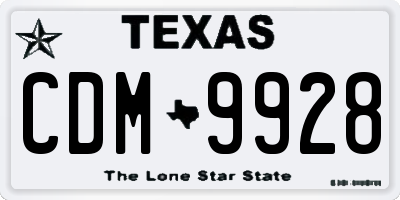 TX license plate CDM9928